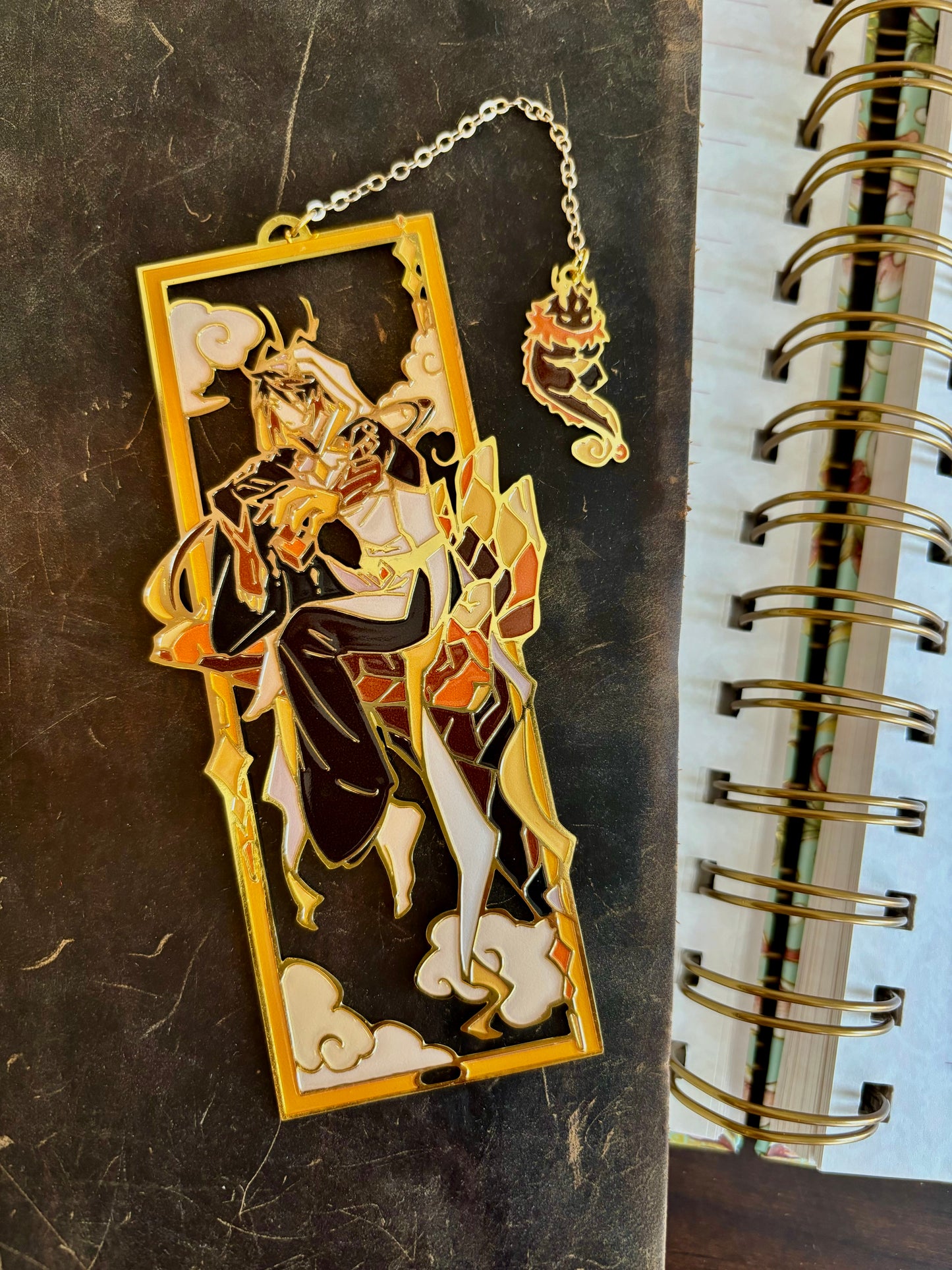 Zhongli Morax Rex Lapis Liyue | Genshin Impact | Enamel Bookmark / Charm | 11x4cm