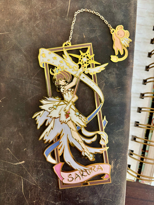 Card Capturor inspired | magical girl | Enamel Bookmark / Charm | 11x4cm