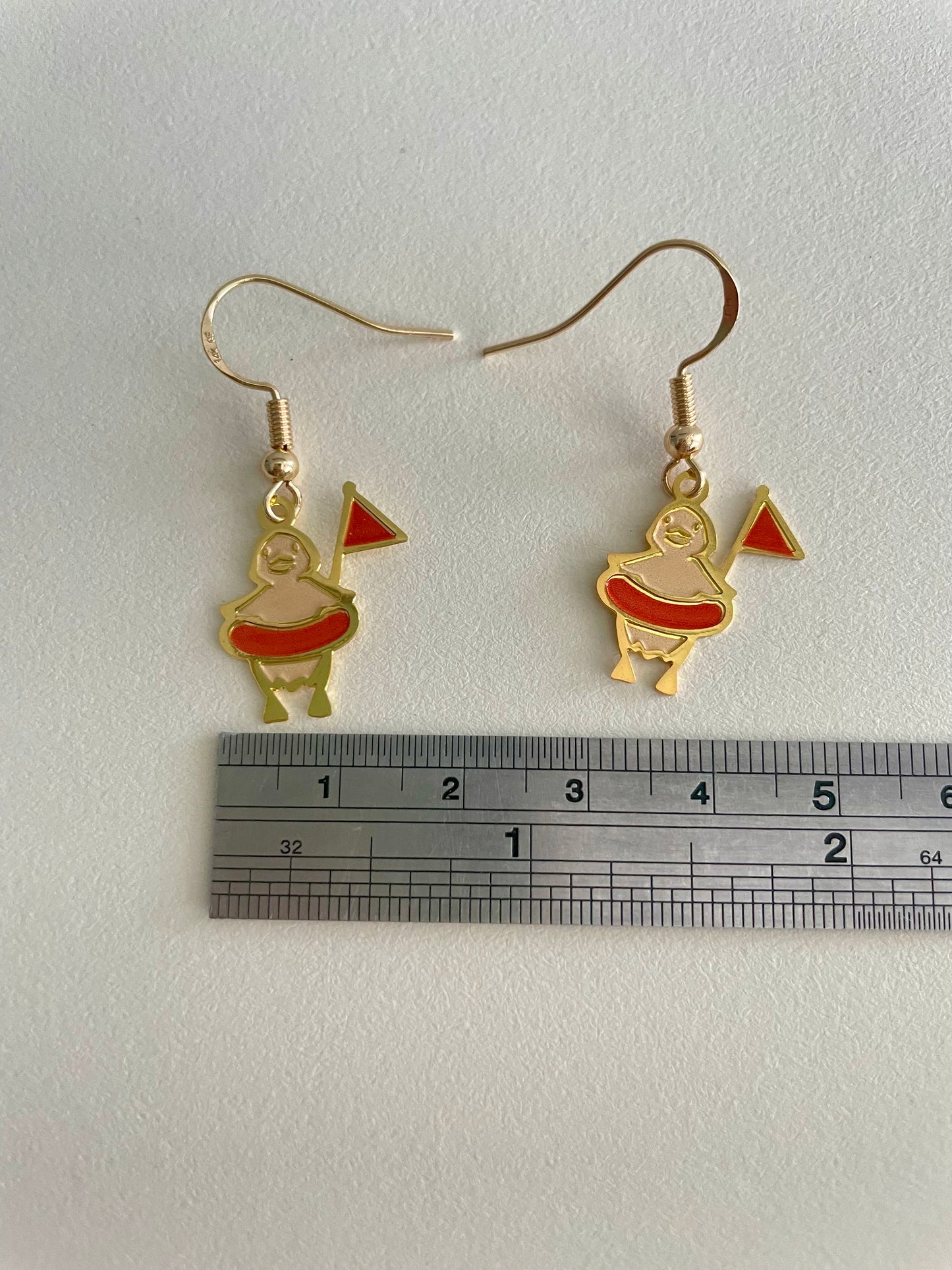 Duckie | original design | Thin/light Enamel Earrings  | 2cm x 1.5 cm