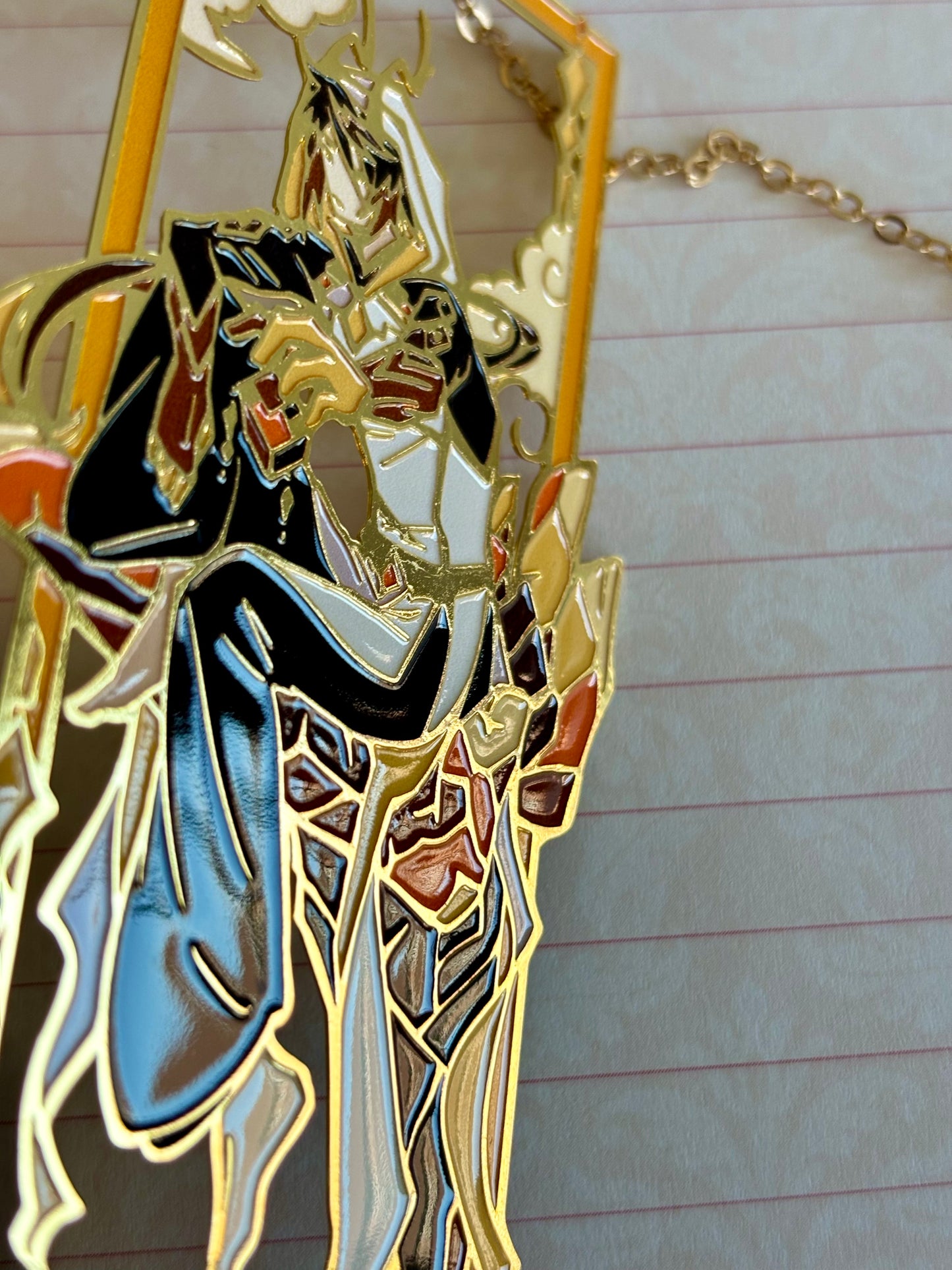 Zhongli Morax Rex Lapis Liyue | Genshin Impact | Enamel Bookmark / Charm | 11x4cm