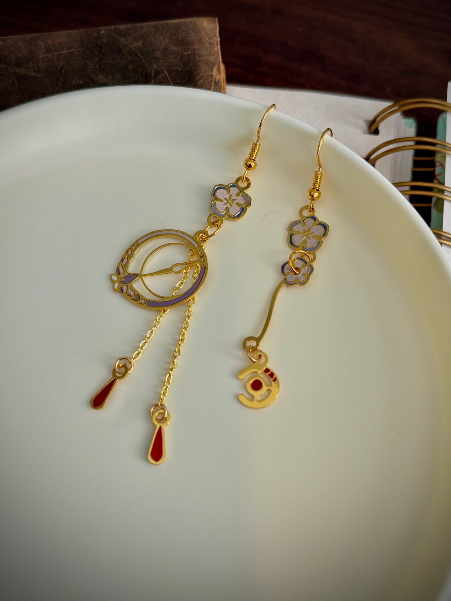 Journey’s Beyond | HimFri inspired | thin/light double-sided Enamel Earrings
