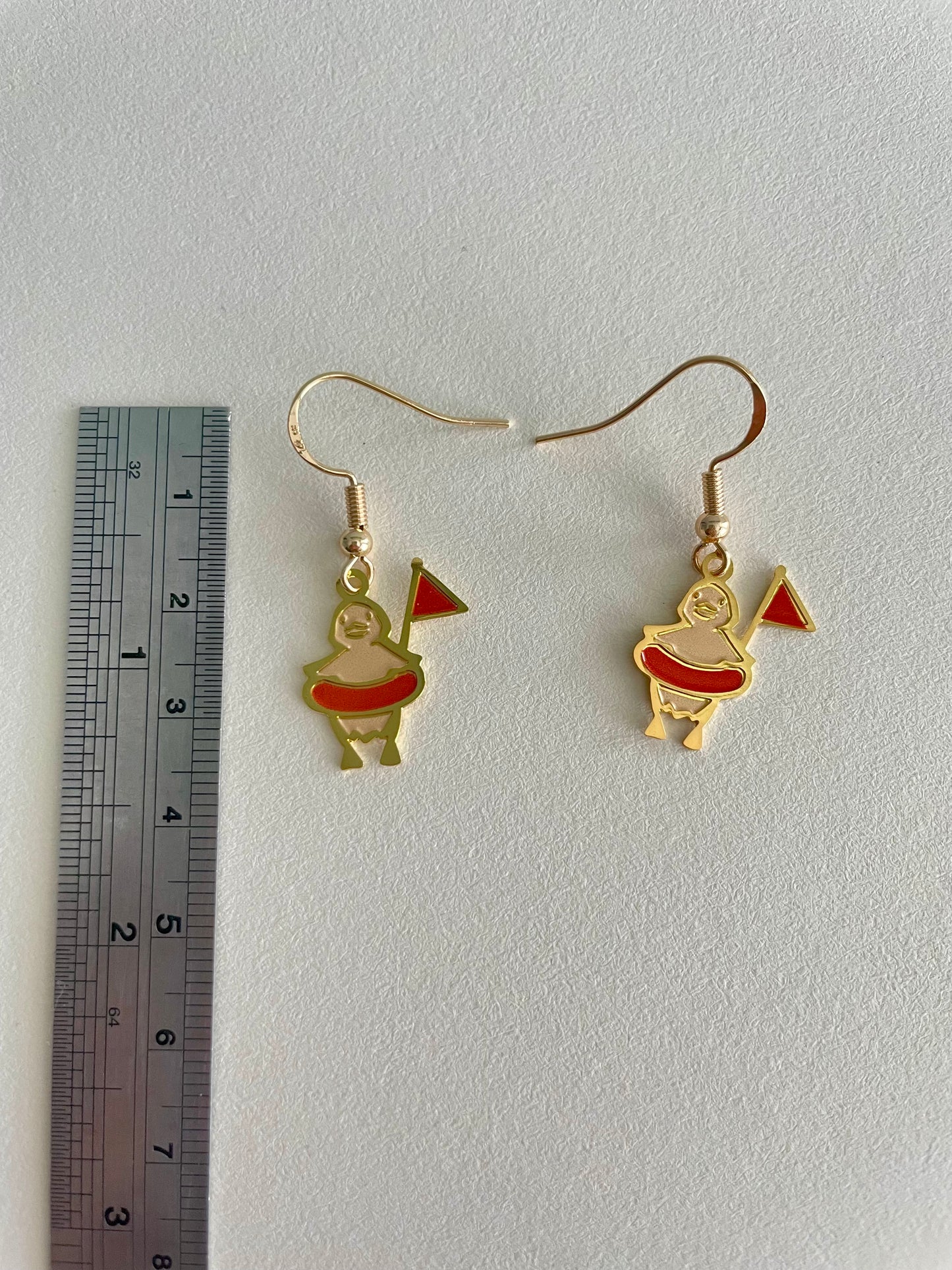 Duckie | original design | Thin/light Enamel Earrings  | 2cm x 1.5 cm