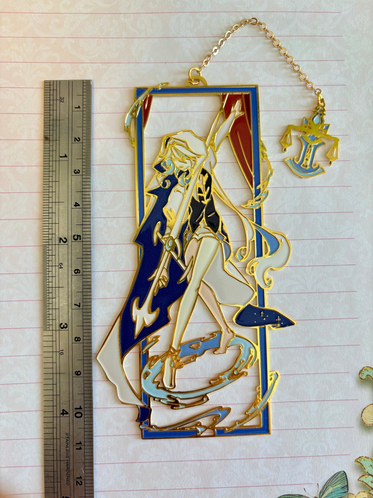 Furina Focalors Fontaine | Genshin Impact | Enamel Bookmark / Charm | 11x4cm