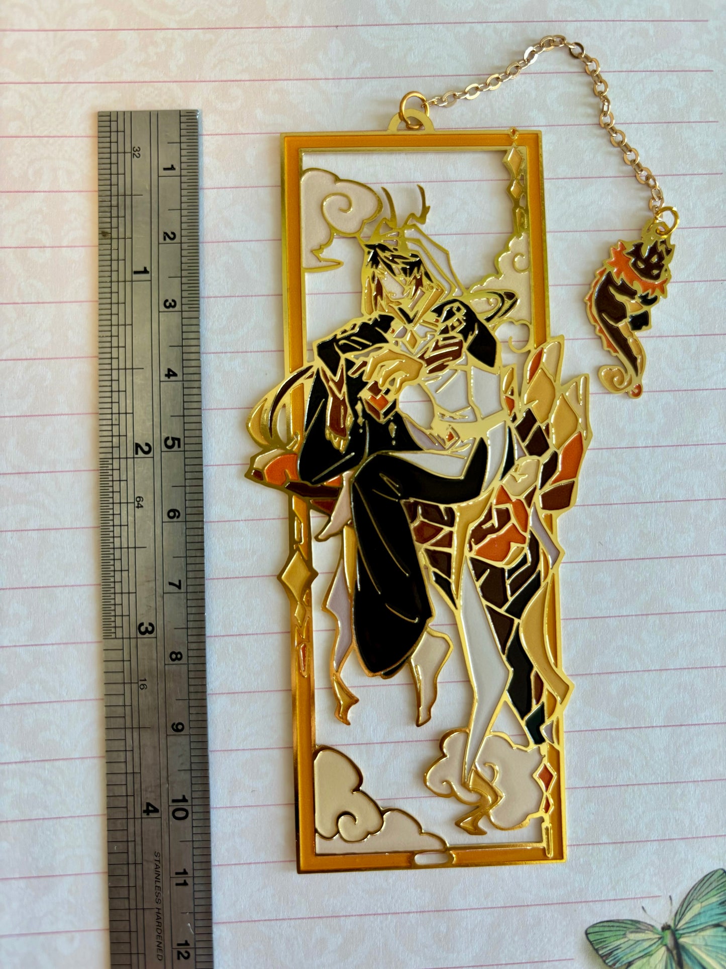 Zhongli Morax Rex Lapis Liyue | Genshin Impact | Enamel Bookmark / Charm | 11x4cm