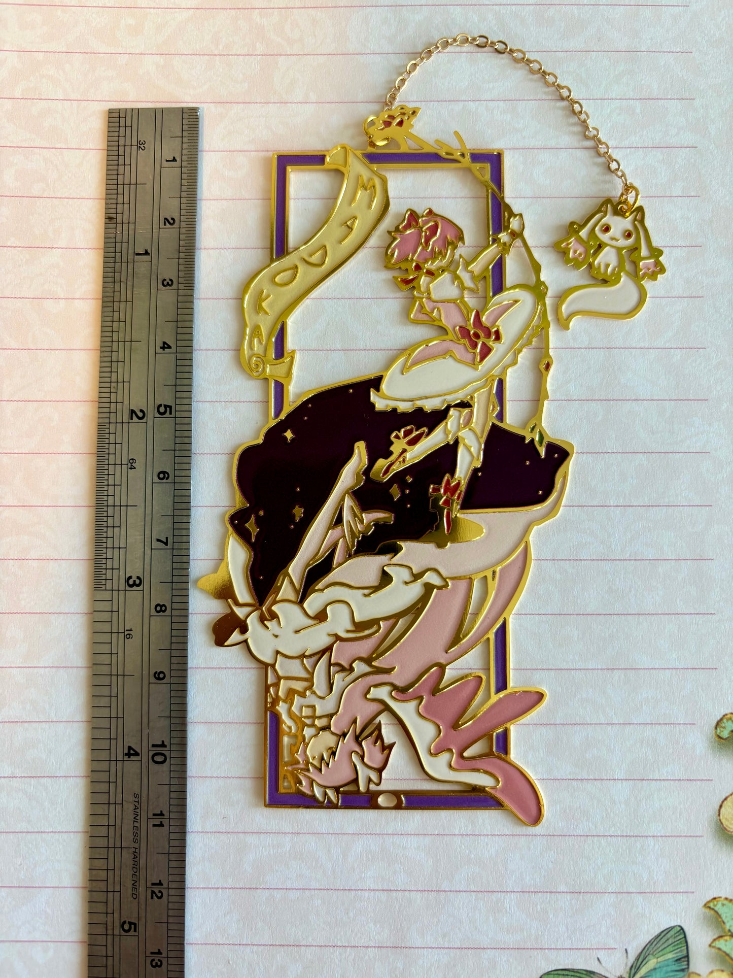 Madoka inspired | magical girl | Enamel Bookmark / Charm | 11x4cm