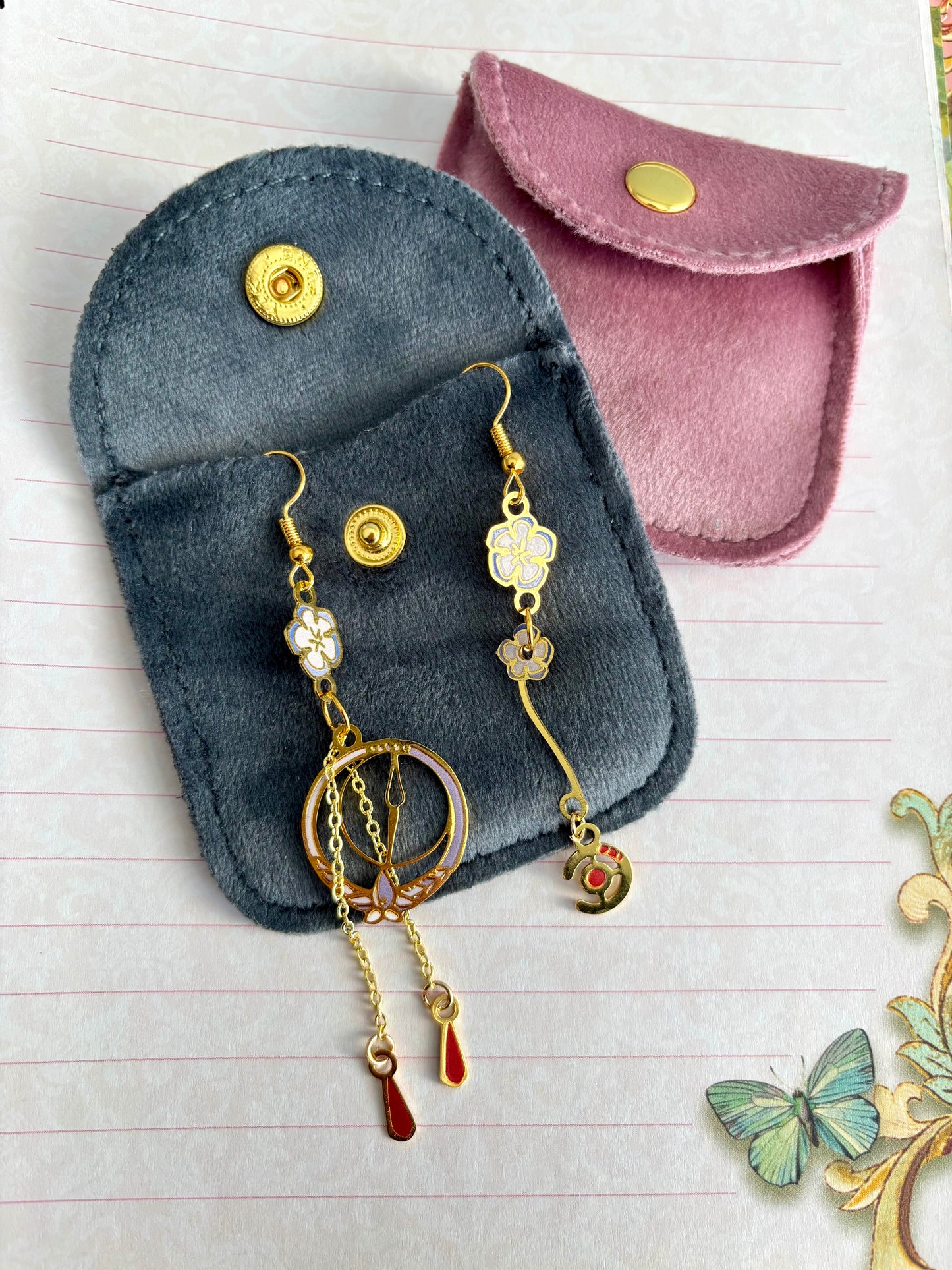 Journey’s Beyond | HimFri inspired | thin/light double-sided Enamel Earrings
