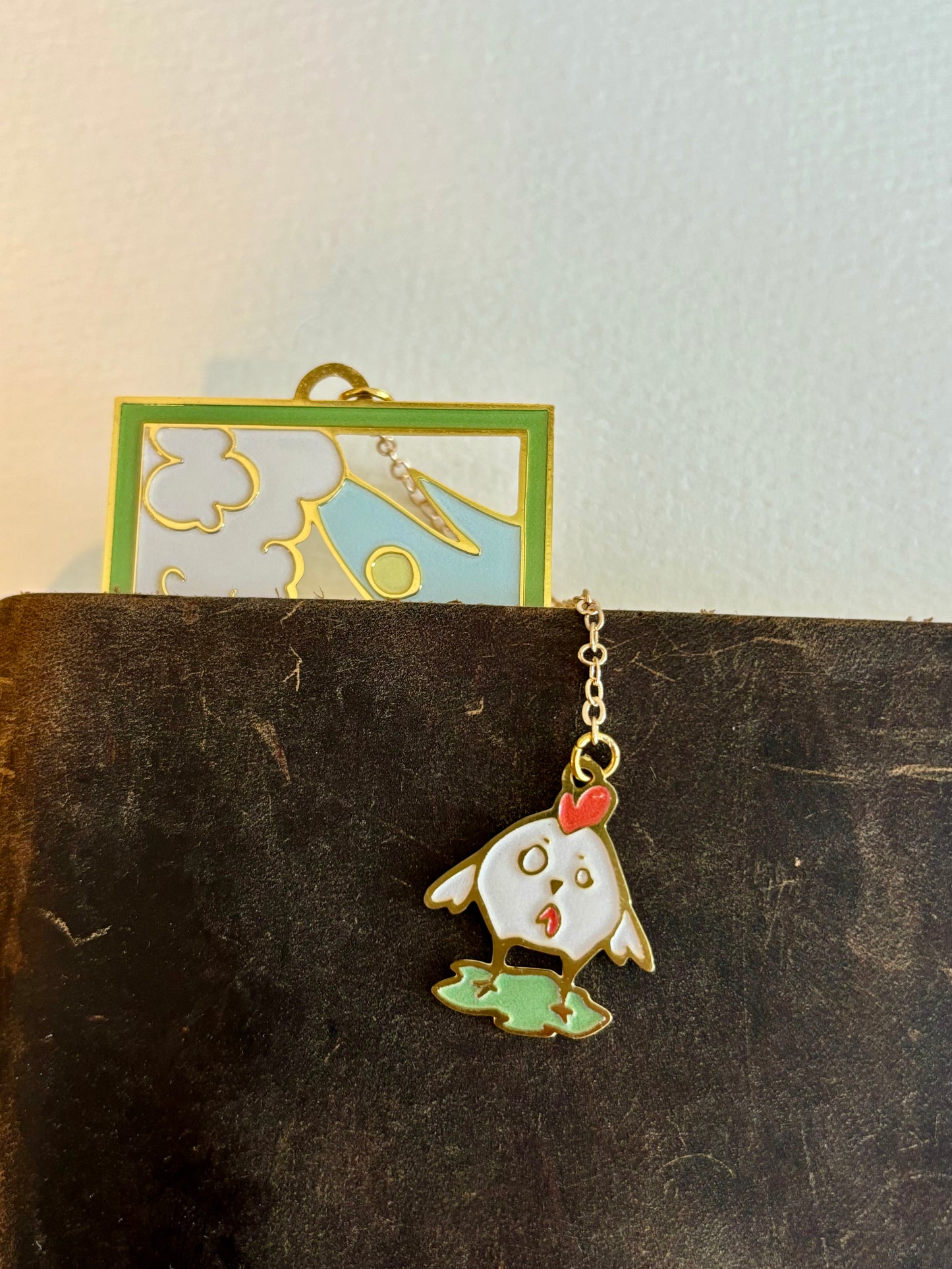 Chickens | original design | Enamel Bookmark / Charm | 11x4cm