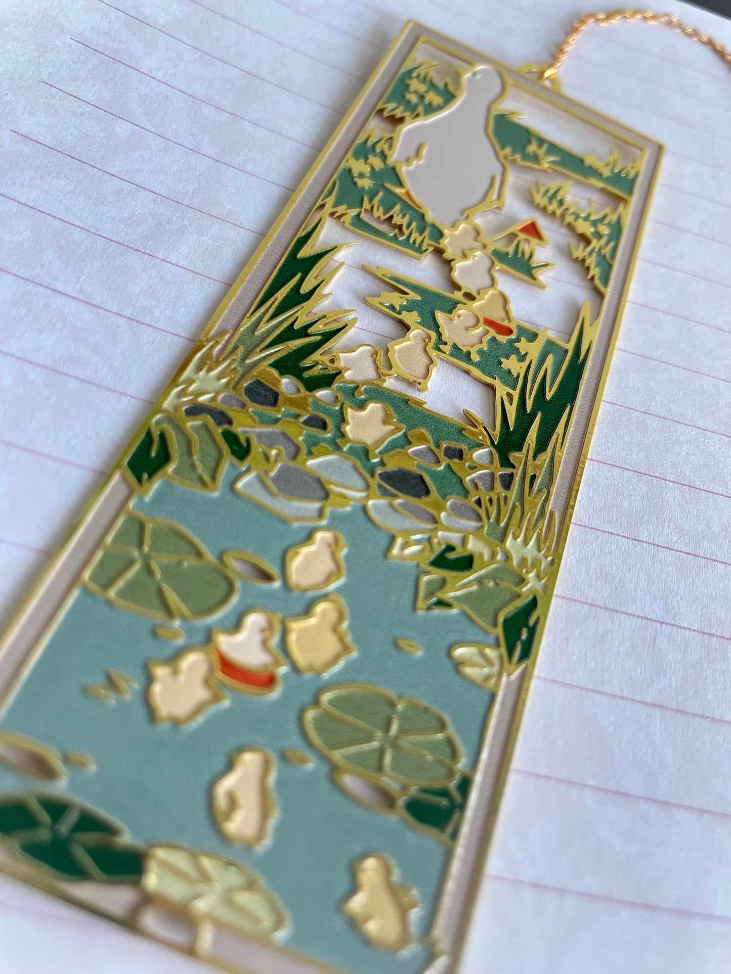 Duckies | Original Design | Enamel Bookmark / Charm | 11x4cm