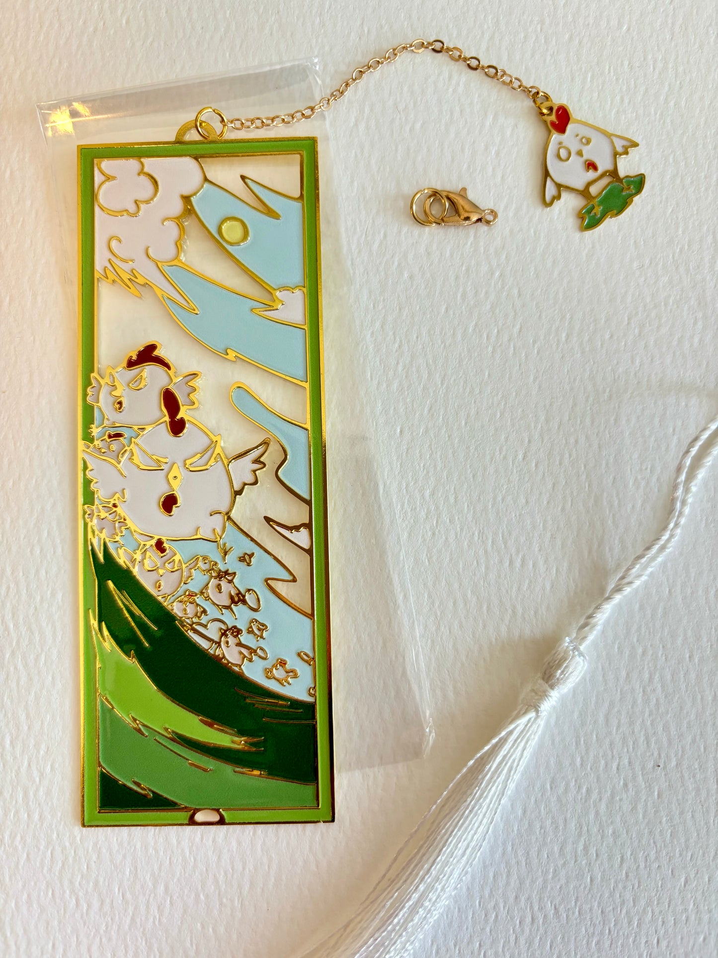 Chickens | original design | Enamel Bookmark / Charm | 11x4cm