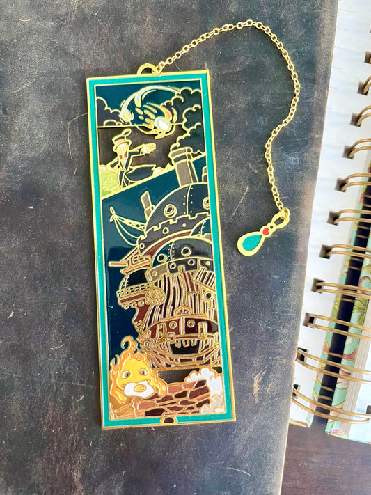 Moving Castle / Calcifer Inspired | Anime Movie | Enamel Bookmark / Charm | 11x4cm