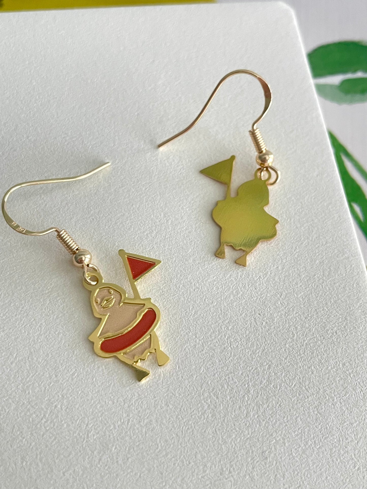 Duckie | original design | Thin/light Enamel Earrings  | 2cm x 1.5 cm