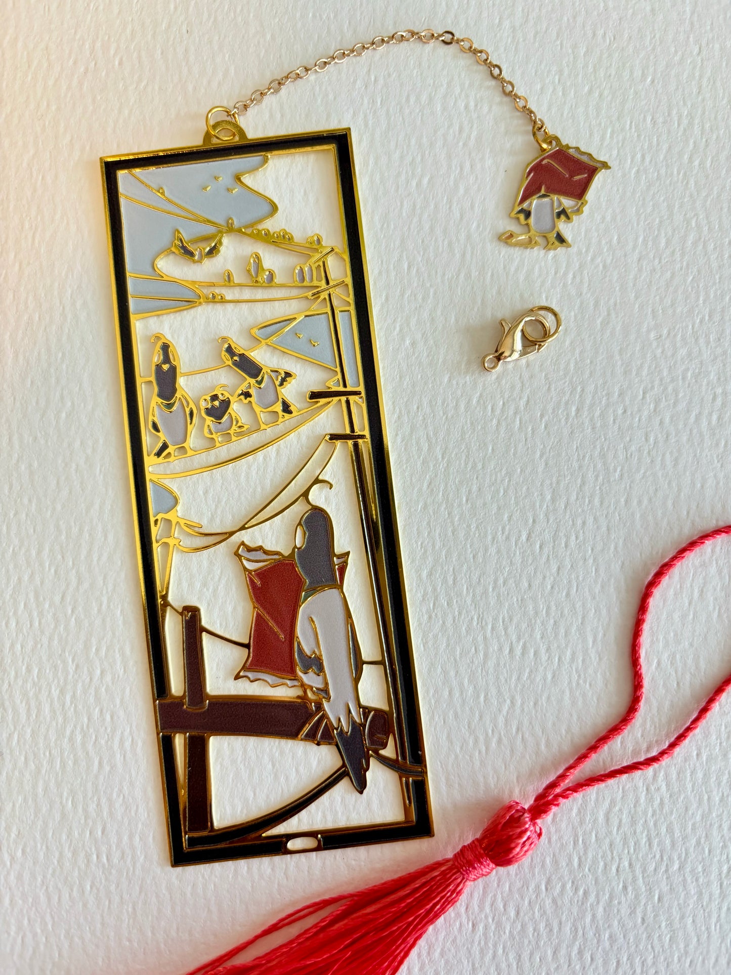 Pigeons | original design | Enamel Bookmark / Charm | 11x4cm