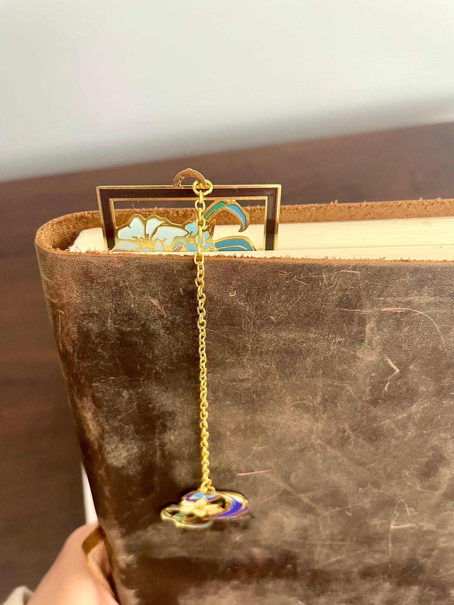 Peacock | original design | Enamel Bookmark / Charm | 11x4cm