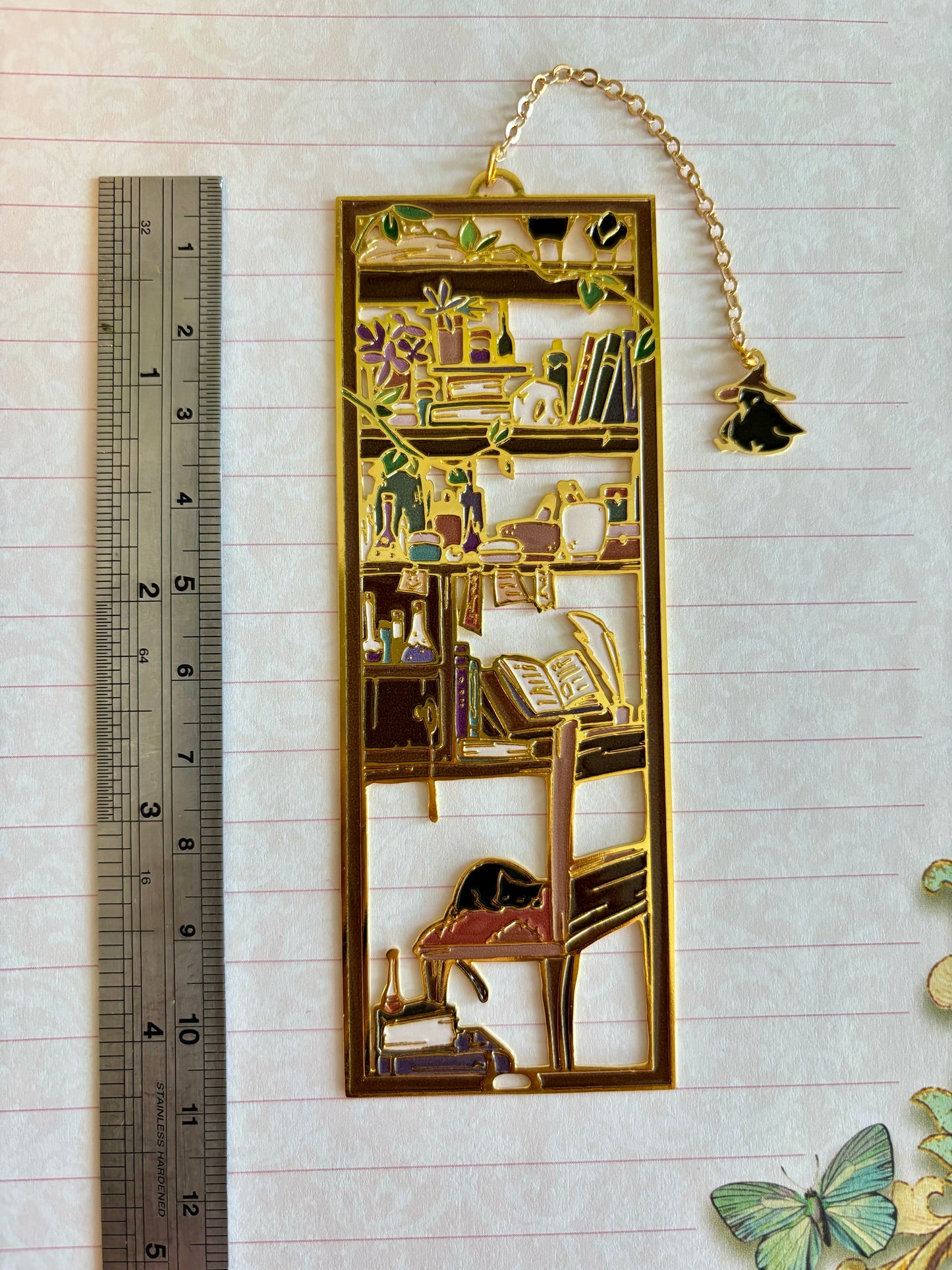 Witch’s Study | original design | Enamel Bookmark / Charm | 11x4cm