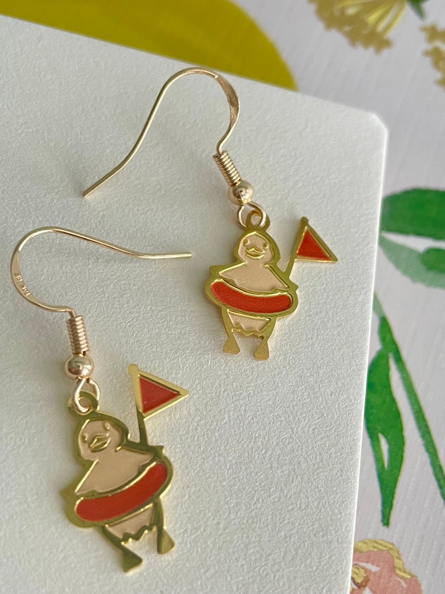 Duckie | original design | Thin/light Enamel Earrings  | 2cm x 1.5 cm