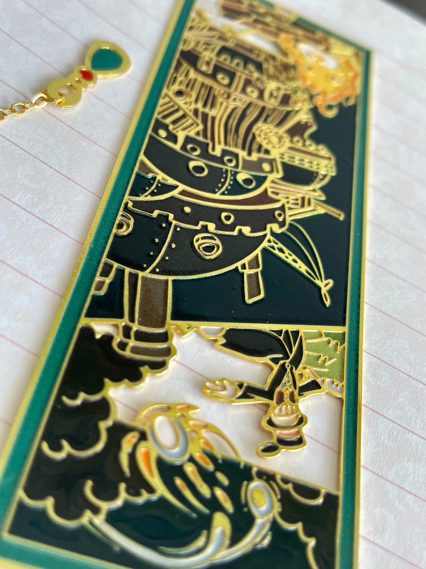 Moving Castle / Calcifer Inspired | Anime Movie | Enamel Bookmark / Charm | 11x4cm