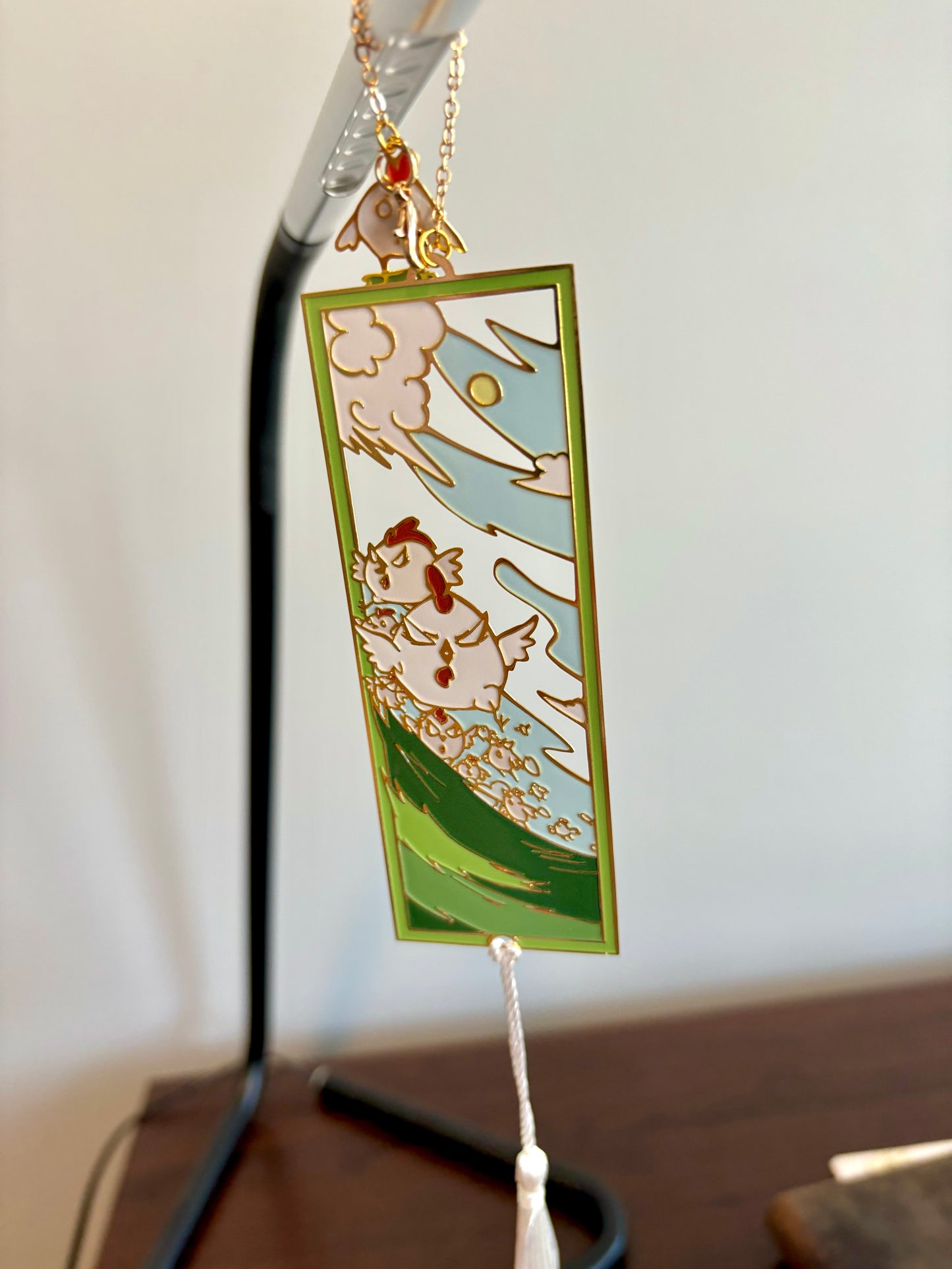 Chickens | original design | Enamel Bookmark / Charm | 11x4cm