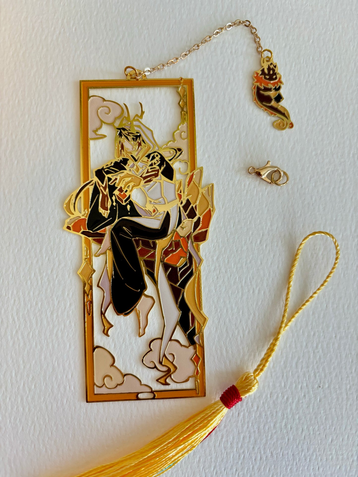 Zhongli Morax Rex Lapis Liyue | Genshin Impact | Enamel Bookmark / Charm | 11x4cm